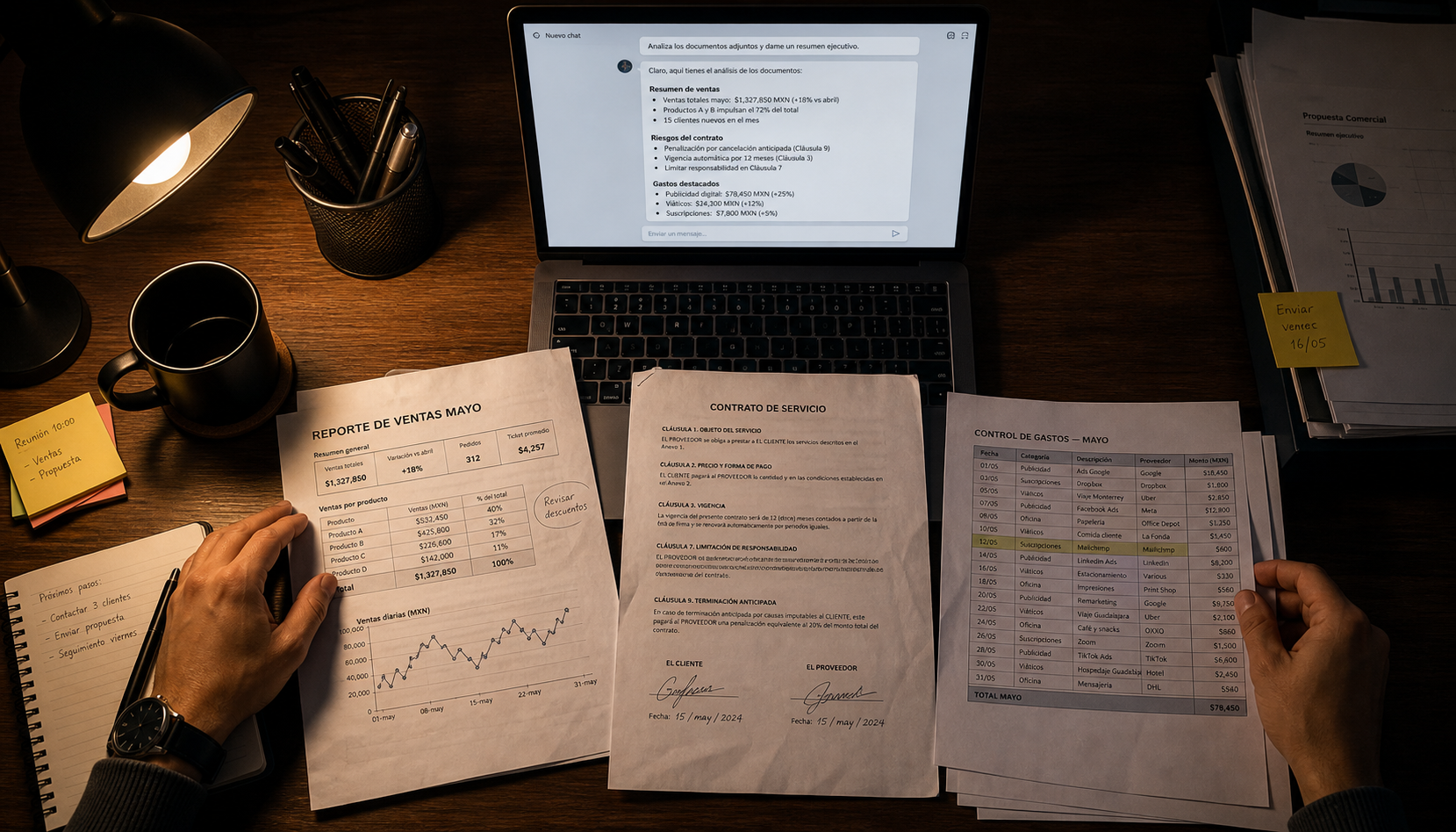 Prompts con datos reales de una empresa